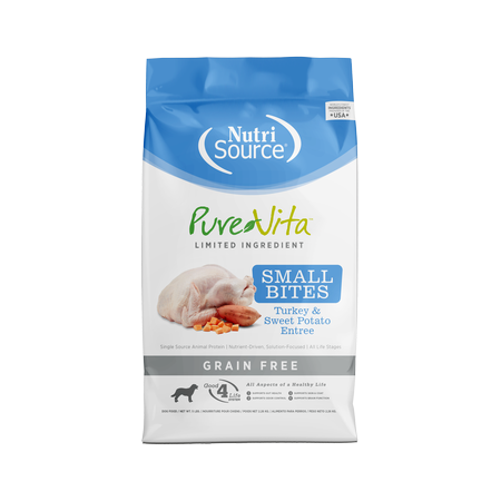 Pure Vita Dog Dry Small Bites GF Turkey & Sweet Potato 5# - Southeast ...