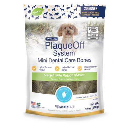 Swedencare Plaqueoff Dental Care Bones Mini Vegetable Fusion 12 oz ...