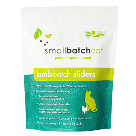 Small Batch Cat Frozen Sliders Lamb 3# - Southeast Pet Online Ordering