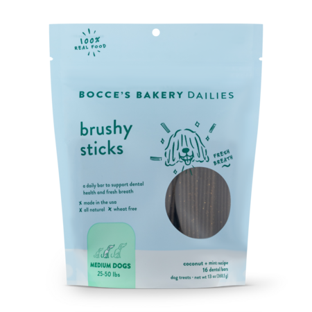 Bocce's Bakery Dailies Brushy Sticks Medium 13 oz Bag - Southeast Pet ...