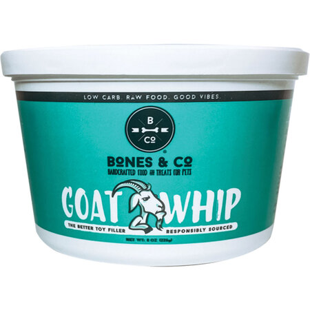 Bones & Co Frozen Goat Whip 8 oz Tub - Southeast Pet Online Ordering